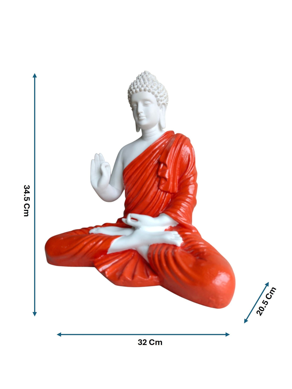 Buddha Idol - White and Orange