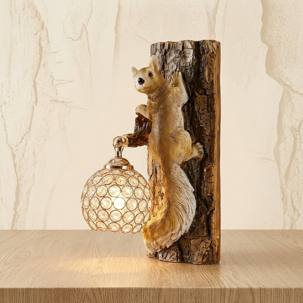 Brown Resin & Wood Wall Sconce For Spiritual Gift