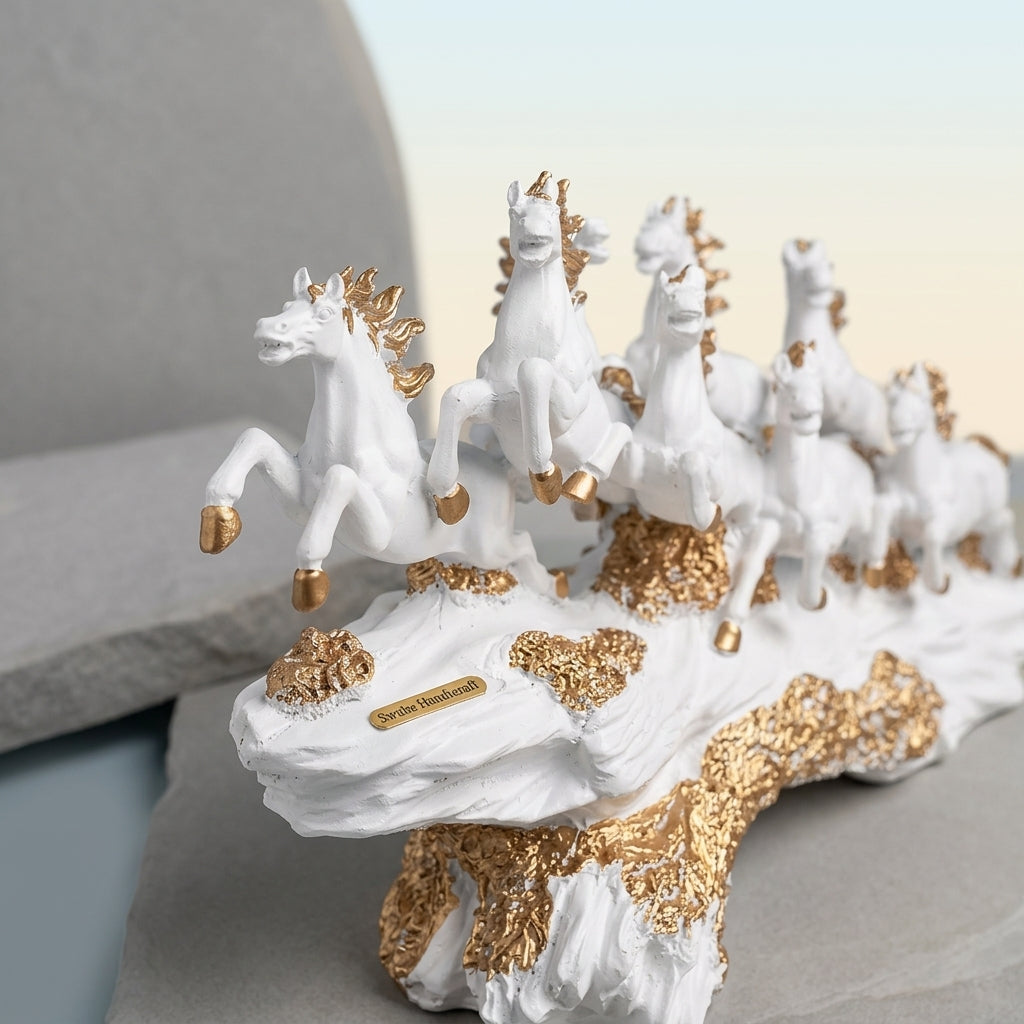 White & Gold Resin Statue For Spiritual Gift