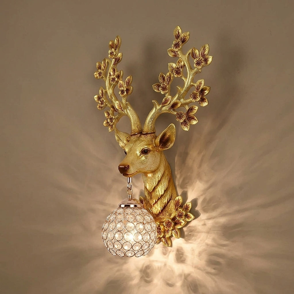 Gold Crystal & Metal Wall Light For Spiritual Gift