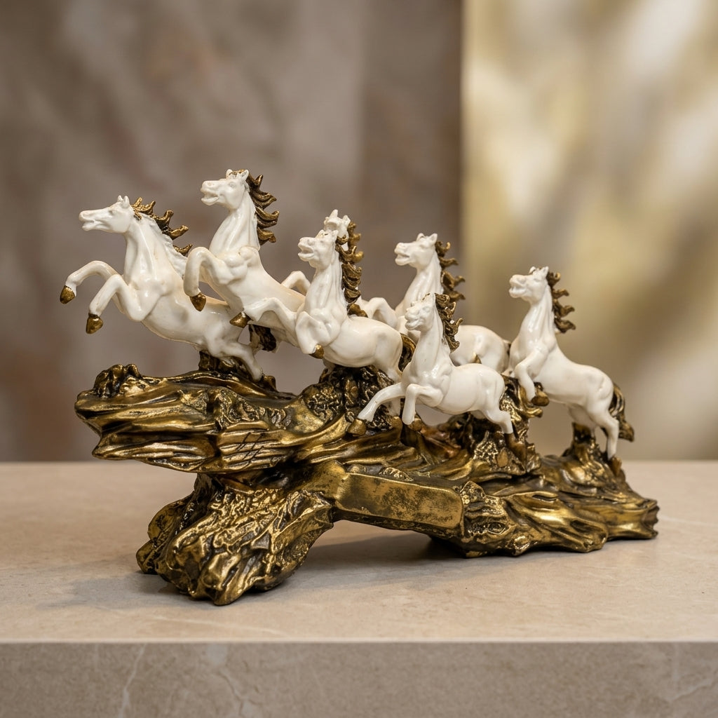 White And Gold Resin Showpiece For Spiritual Gift