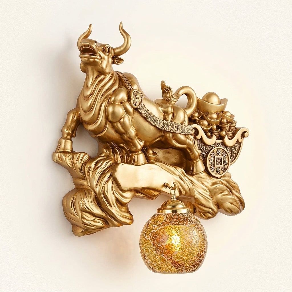 Gold Resin Wall Lamp For Spiritual Gift