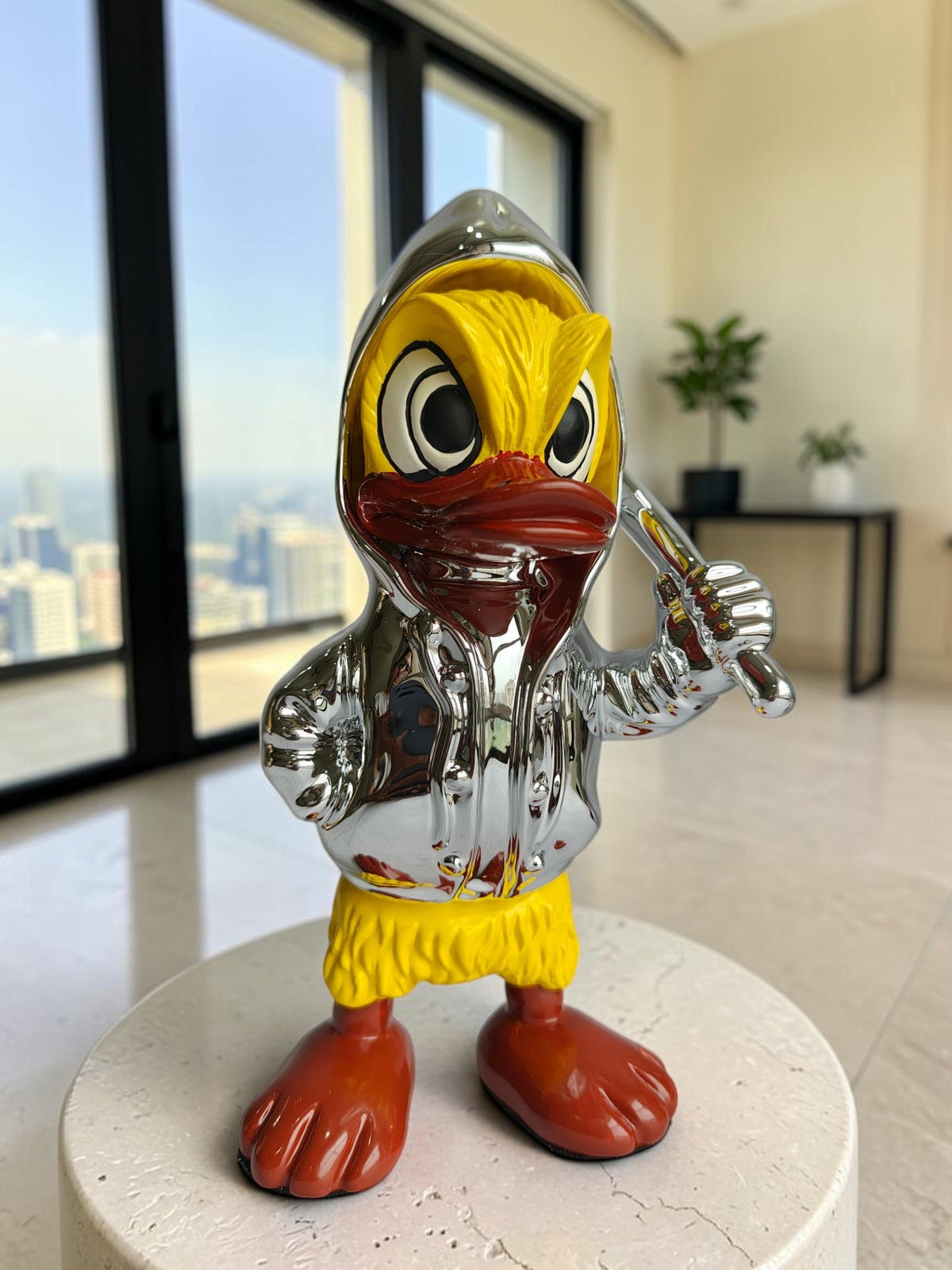 Donald Duck Table Decor Figurine - Metallic Character Sculpture