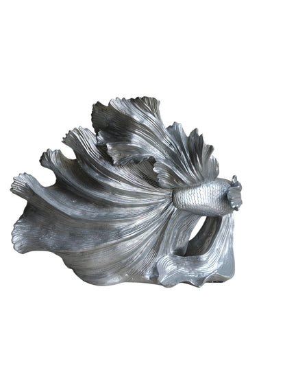 Silver Betta Fish Sculpture