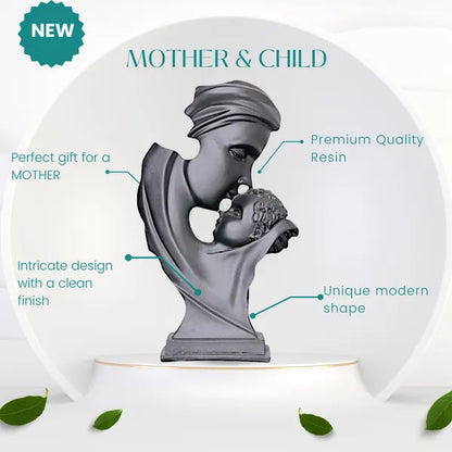 Black Resin Mother and Child Bond Figurine