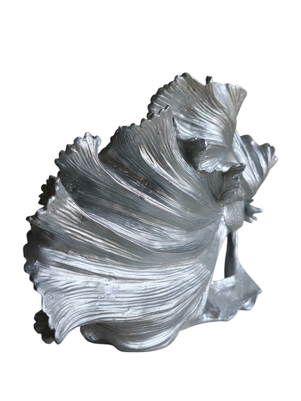 Silver Betta Fish Sculpture