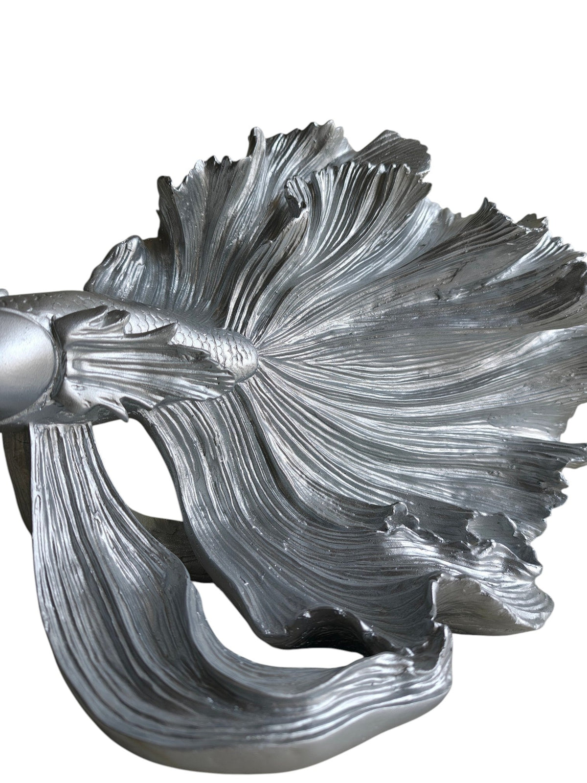 Silver Betta Fish Sculpture