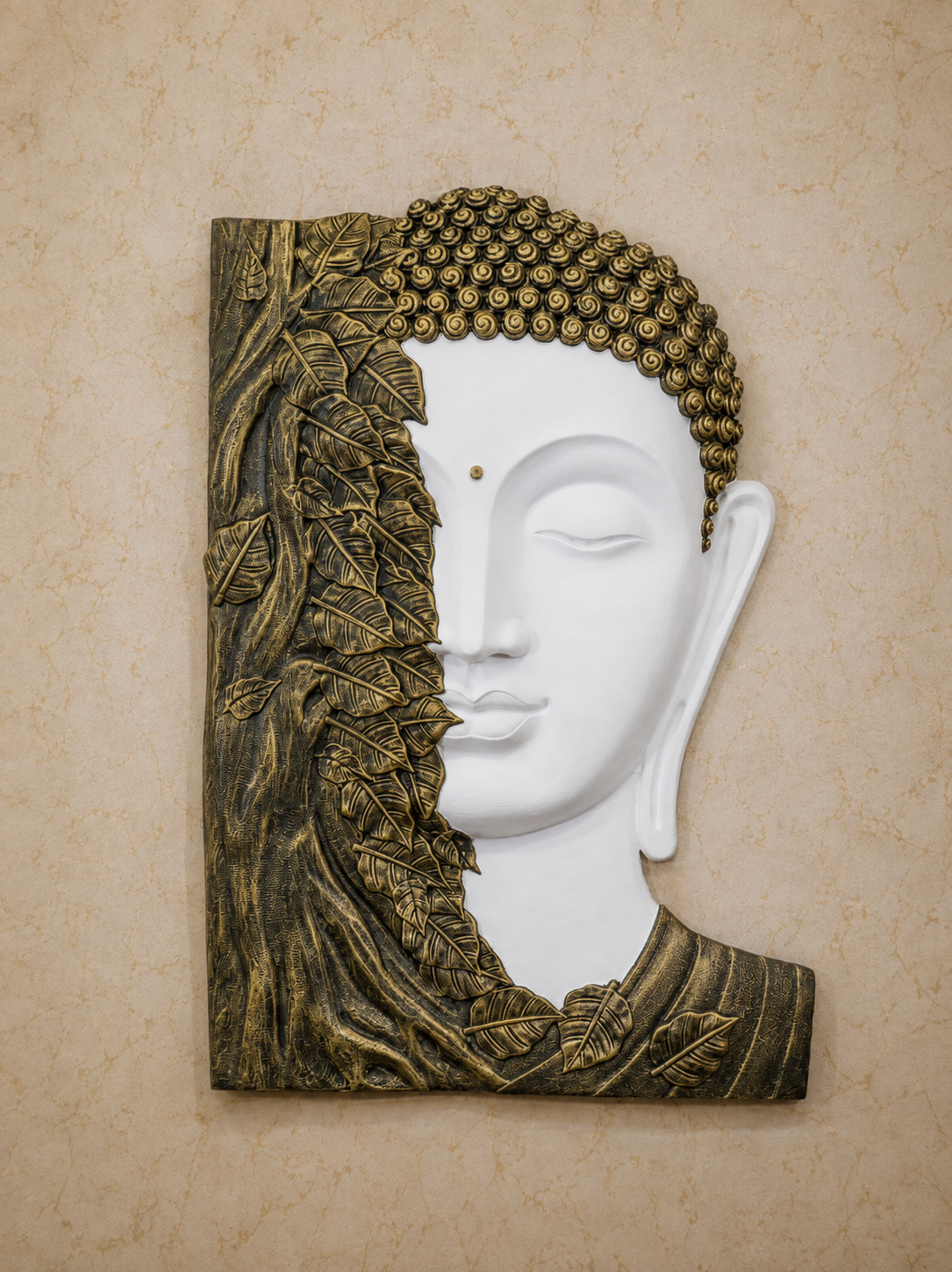 Polyresin Buddha Face Hanging with Bodhi Tree
