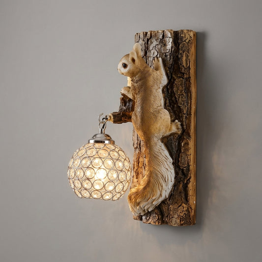 Brown Resin & Wood Wall Sconce For Spiritual Gift