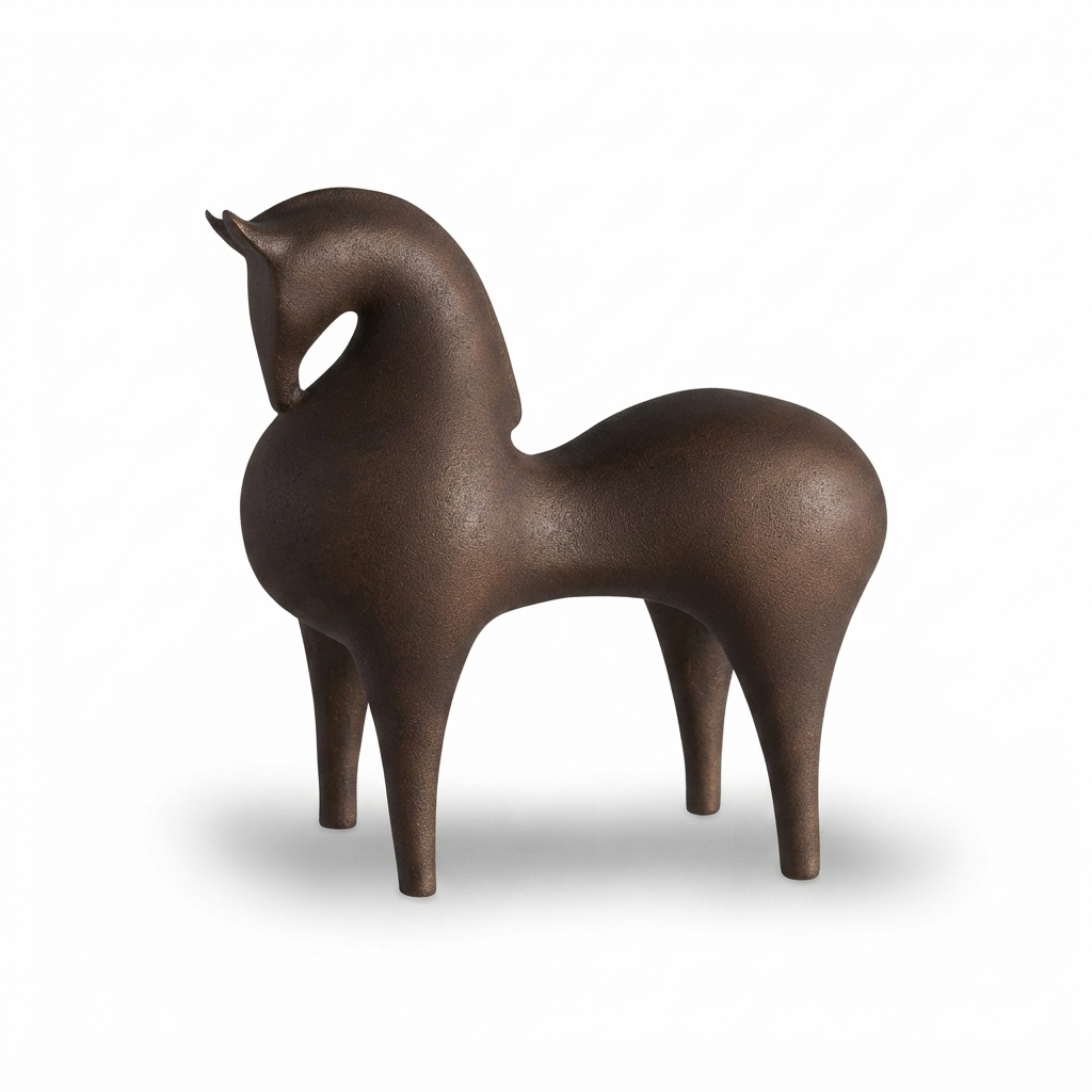 Abstract Resin Horse Sculpture Modern Art Horse Sculpture Minimalist Matte for Interior Designers, Living Room, Office, Entryway, Bookshelf, White