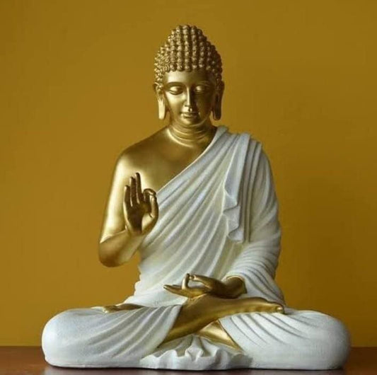 Gold & White Resin Statue For Spiritual Gift