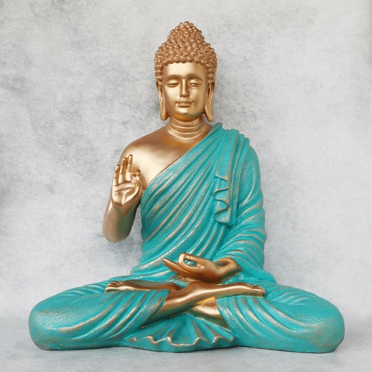 Blue & Gold Resin & Polyresin With Gold Accents Statue For Spiritual Gift