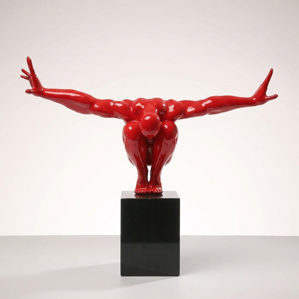 Red And Black Resin Sculpture For Spiritual Gift