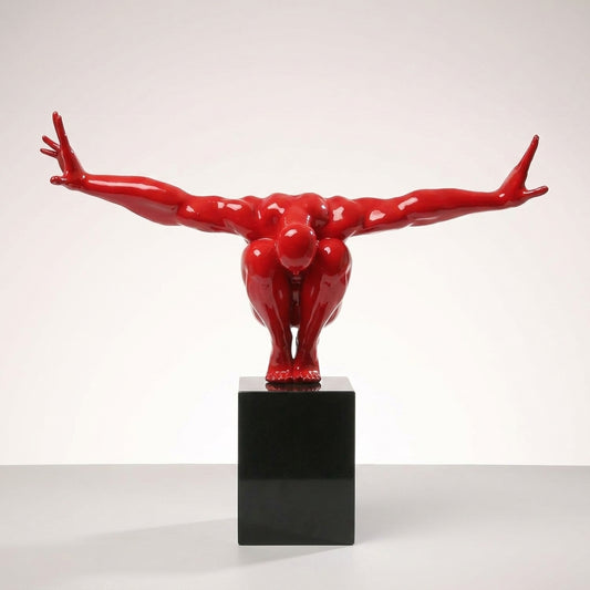 Red And Black Resin Sculpture For Spiritual Gift