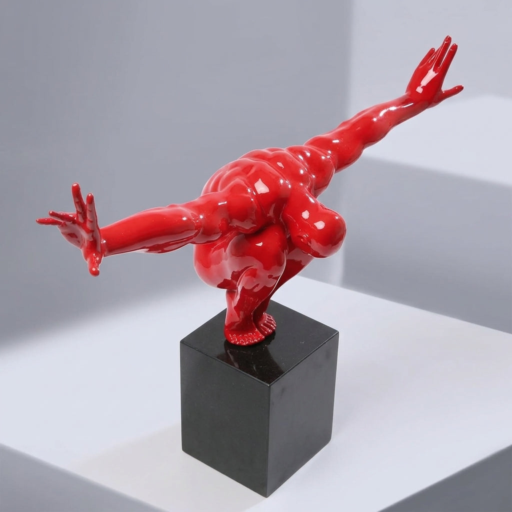 Red And Black Resin Sculpture For Spiritual Gift