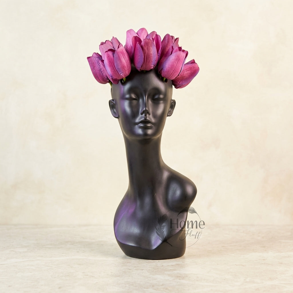 Black Ceramic & Resin Planter For Spiritual Gift
