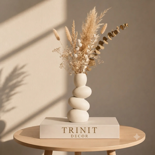 White Ceramic Hollow Wave Vase - Unique Modern Decorative Flower Vase for Home & Gifts