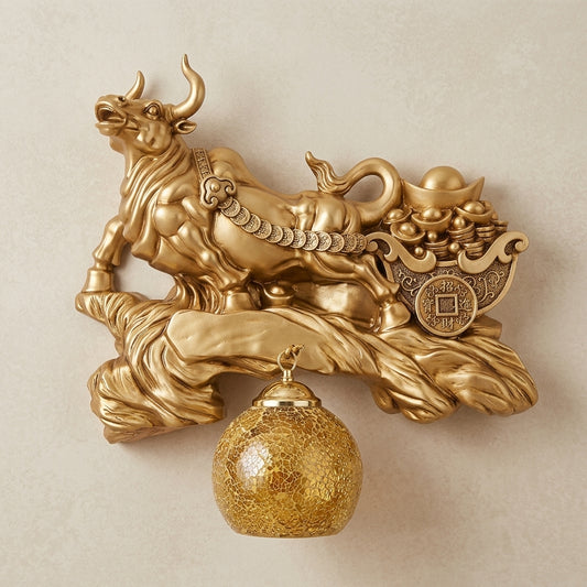 Gold Resin Wall Lamp For Spiritual Gift